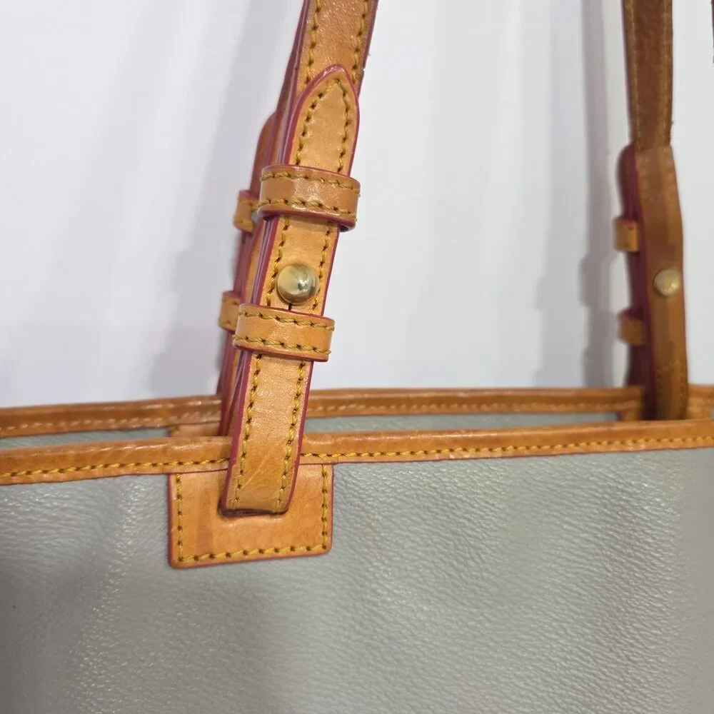 DOONEY AND BOURKE Grey WEXFORD Pebbled LEATHER FLYNN  XL TOTE BAG ORG. $328